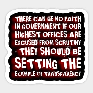 Transparent government Sticker